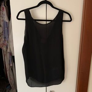 Backless black sheer tank